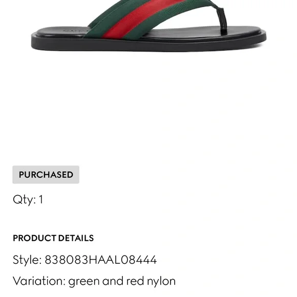 Gucci | Accessories | Gucci Mens Black Green And Red Sandals 